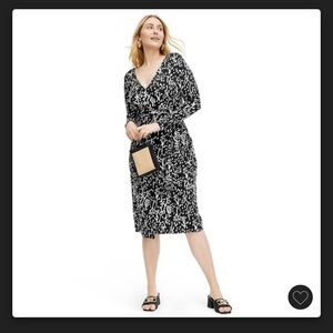 Women’s long sleeve midi sea spots wrap dress. DVF for Target Large
